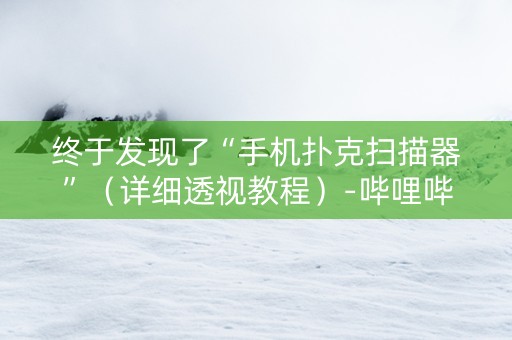 终于发现了“手机扑克扫描器”（详细透视教程）-哔哩哔哩
