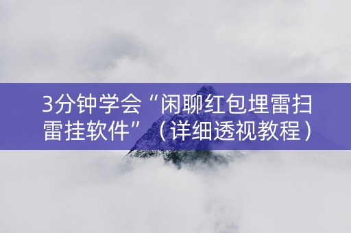 3分钟学会“闲聊红包埋雷扫雷挂软件”（详细透视教程）-哔哩哔哩