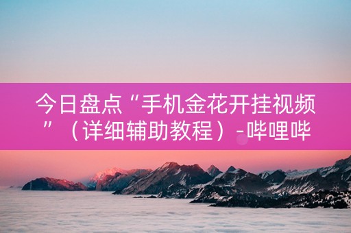 今日盘点“手机金花开挂视频”（详细辅助教程）-哔哩哔哩