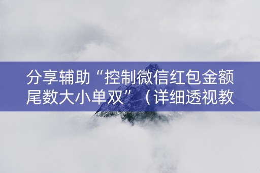 分享辅助“控制微信红包金额尾数大小单双”（详细透视教程）-哔哩哔哩