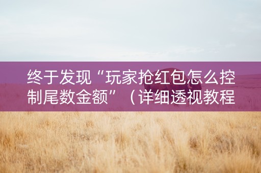 终于发现“玩家抢红包怎么控制尾数金额”（详细透视教程）-哔哩哔哩