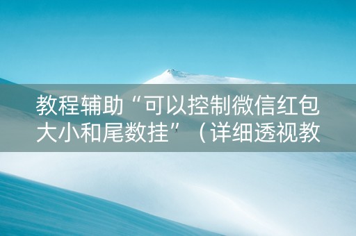 教程辅助“可以控制微信红包大小和尾数挂”（详细透视教程）-哔哩哔哩
