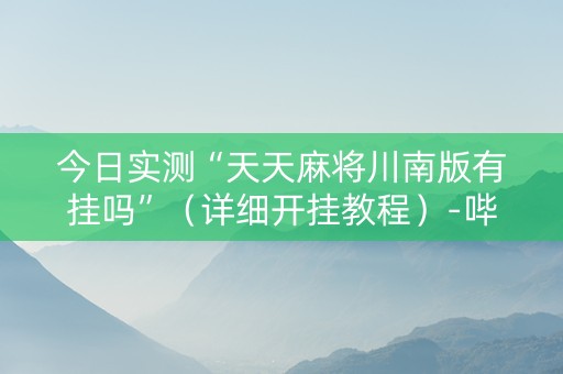 今日实测“天天麻将川南版有挂吗”（详细开挂教程）-哔哩哔哩