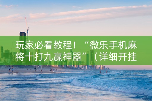 玩家必看教程！“微乐手机麻将十打九赢神器”（详细开挂教程）-哔哩哔哩
