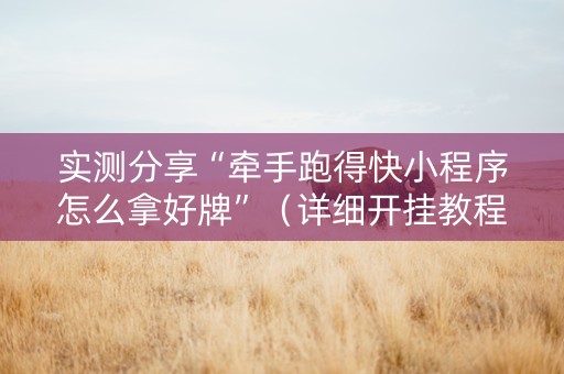 实测分享“牵手跑得快小程序怎么拿好牌”（详细开挂教程）-哔哩哔哩