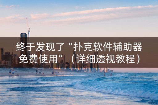 终于发现了“扑克软件辅助器免费使用”（详细透视教程）-哔哩哔哩