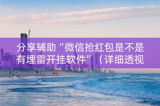 分享辅助“微信抢红包是不是有埋雷开挂软件”（详细透视教程）-哔哩哔哩