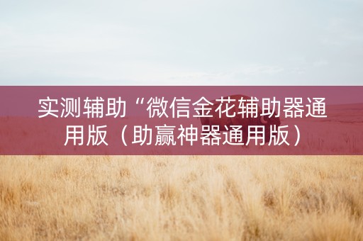 实测辅助“微信金花辅助器通用版（助赢神器通用版）