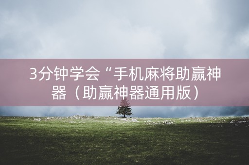 3分钟学会“手机麻将助赢神器（助赢神器通用版）