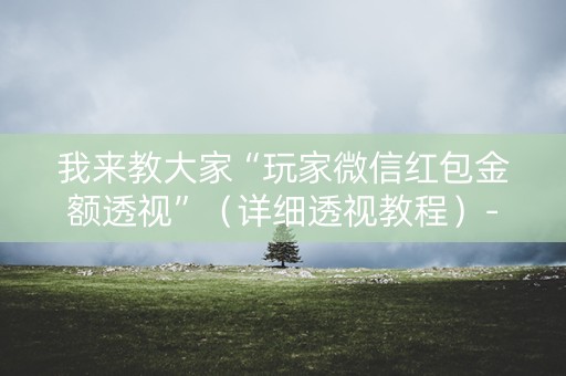 我来教大家“玩家微信红包金额透视”（详细透视教程）-哔哩哔哩
