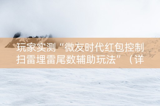 玩家实测“微友时代红包控制扫雷埋雷尾数辅助玩法”（详细透视教程）-哔哩哔哩
