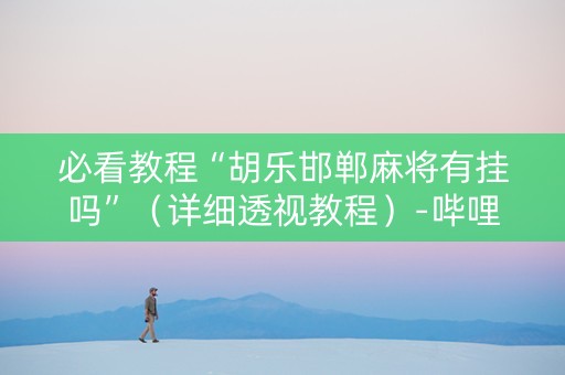 必看教程“胡乐邯郸麻将有挂吗”（详细透视教程）-哔哩哔哩