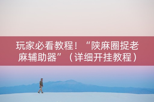 玩家必看教程！“陕麻圈捉老麻辅助器”（详细开挂教程）-哔哩哔哩