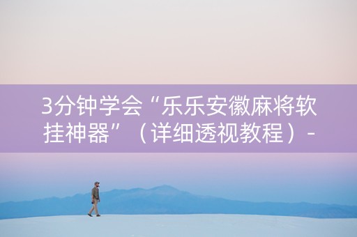 3分钟学会“乐乐安徽麻将软挂神器”（详细透视教程）-哔哩哔哩