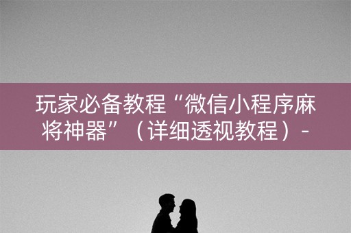 玩家必备教程“微信小程序麻将神器”（详细透视教程）-哔哩哔哩