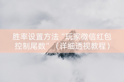 胜率设置方法“玩家微信红包控制尾数”（详细透视教程）-哔哩哔哩