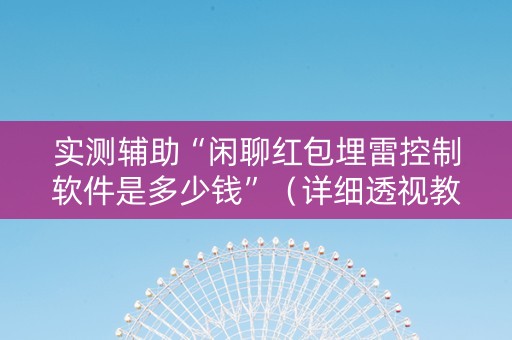 实测辅助“闲聊红包埋雷控制软件是多少钱”（详细透视教程）-哔哩哔哩