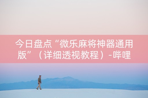 今日盘点“微乐麻将神器通用版”（详细透视教程）-哔哩哔哩
