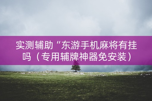 实测辅助“东游手机麻将有挂吗（专用辅牌神器免安装）