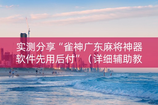 实测分享“雀神广东麻将神器软件先用后付”（详细辅助教程）-哔哩哔哩