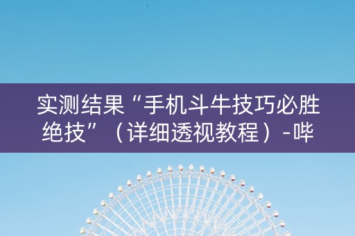 实测结果“手机斗牛技巧必胜绝技”（详细透视教程）-哔哩哔哩