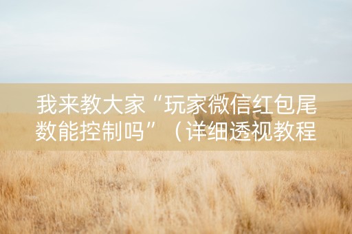 我来教大家“玩家微信红包尾数能控制吗”（详细透视教程）-哔哩哔哩