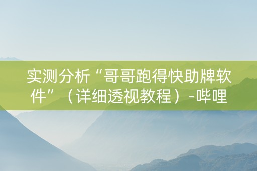 实测分析“哥哥跑得快助牌软件”（详细透视教程）-哔哩哔哩