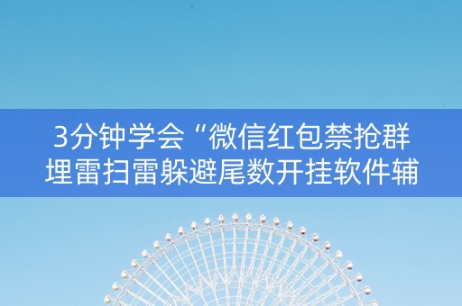 3分钟学会“微信红包禁抢群埋雷扫雷躲避尾数开挂软件辅助”（详细透视教程）-哔哩哔哩