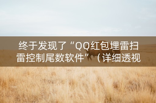 终于发现了“QQ红包埋雷扫雷控制尾数软件”（详细透视教程）-哔哩哔哩