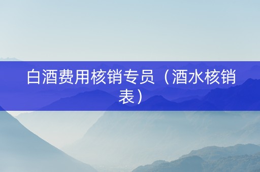 白酒费用核销专员（酒水核销表）