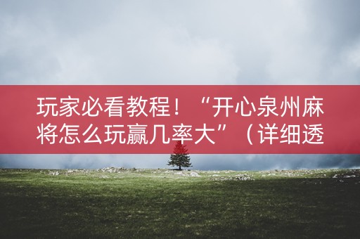 玩家必看教程！“开心泉州麻将怎么玩赢几率大”（详细透视教程）-哔哩哔哩