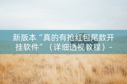 新版本“真的有抢红包尾数开挂软件”（详细透视教程）-哔哩哔哩