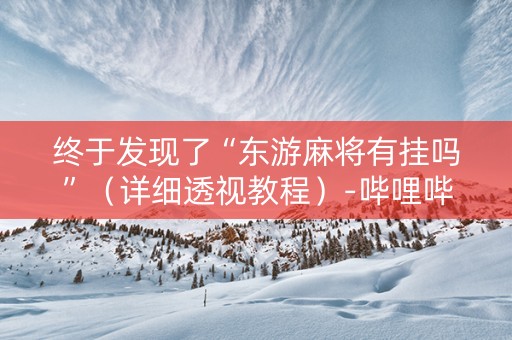 终于发现了“东游麻将有挂吗”（详细透视教程）-哔哩哔哩