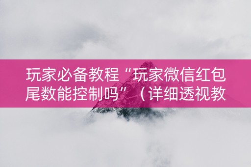 玩家必备教程“玩家微信红包尾数能控制吗”（详细透视教程）-哔哩哔哩