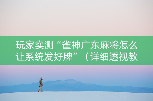 玩家实测“雀神广东麻将怎么让系统发好牌”（详细透视教程）-哔哩哔哩