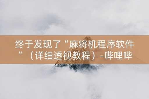 终于发现了“麻将机程序软件”（详细透视教程）-哔哩哔哩