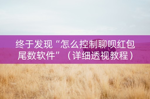 终于发现“怎么控制聊呗红包尾数软件”（详细透视教程）-哔哩哔哩