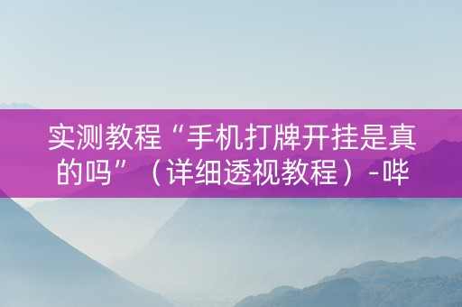 实测教程“手机打牌开挂是真的吗”（详细透视教程）-哔哩哔哩