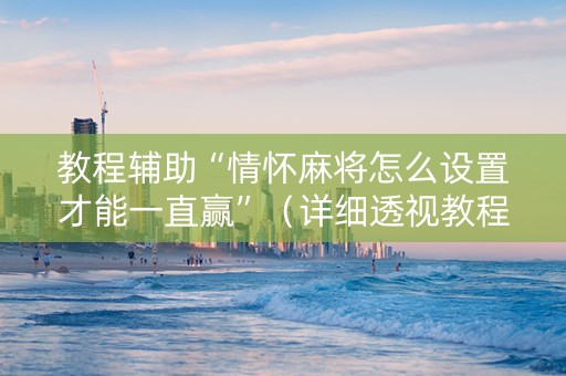 教程辅助“情怀麻将怎么设置才能一直赢”（详细透视教程）-哔哩哔哩