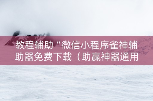 教程辅助“微信小程序雀神辅助器免费下载（助赢神器通用版）