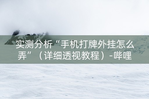 实测分析“手机打牌外挂怎么弄”（详细透视教程）-哔哩哔哩