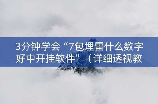 3分钟学会“7包埋雷什么数字好中开挂软件”（详细透视教程）-哔哩哔哩
