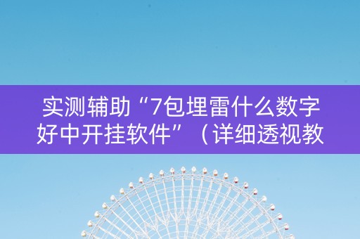 实测辅助“7包埋雷什么数字好中开挂软件”（详细透视教程）-哔哩哔哩
