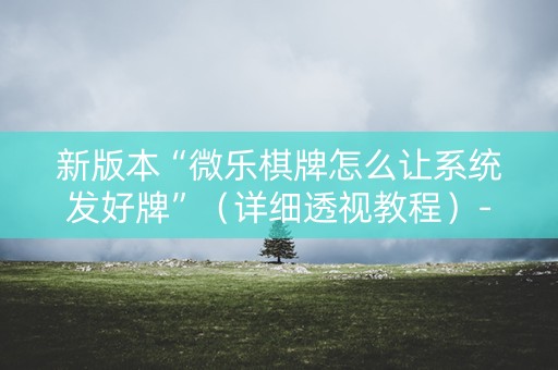 新版本“微乐棋牌怎么让系统发好牌”（详细透视教程）-哔哩哔哩