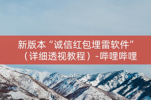 新版本“诚信红包埋雷软件”（详细透视教程）-哔哩哔哩