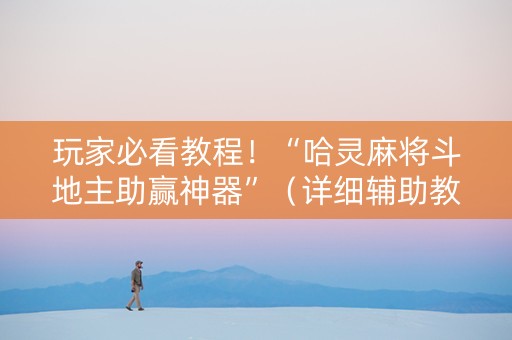 玩家必看教程！“哈灵麻将斗地主助赢神器”（详细辅助教程）-哔哩哔哩
