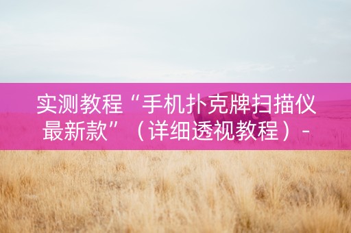 实测教程“手机扑克牌扫描仪最新款”（详细透视教程）-哔哩哔哩