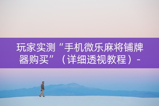 玩家实测“手机微乐麻将铺牌器购买”（详细透视教程）-哔哩哔哩