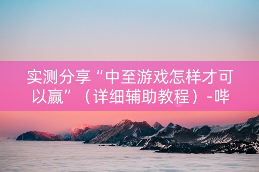 实测分享“中至游戏怎样才可以赢”（详细辅助教程）-哔哩哔哩