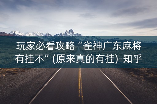 玩家必看攻略“雀神广东麻将有挂不”(原来真的有挂)-知乎